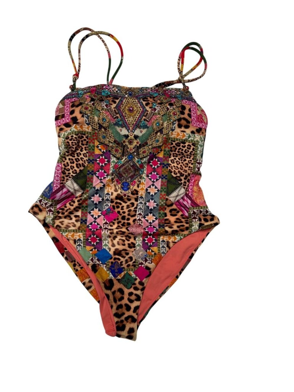 NWT Camilla Straight Neck Double Strap One Piece Swimsuit Embrever Size Small - Picture 6 of 16